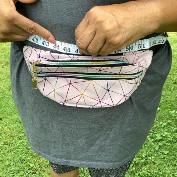 Pink Holographic Fanny Pack Crossbody - Picture 2 of 4